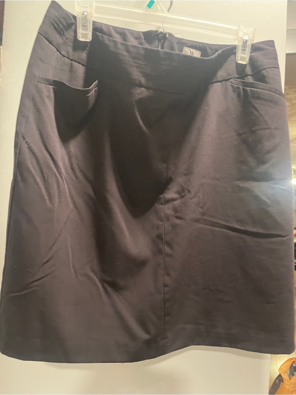 Worthington Women's Black A-Line Skirt with Subtle Front Pockets size 14P